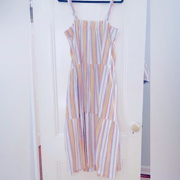 NWOT Label Of Love Striped Cotton Tiered Midi/Maxi Dress - Small - Picture 3 of 9